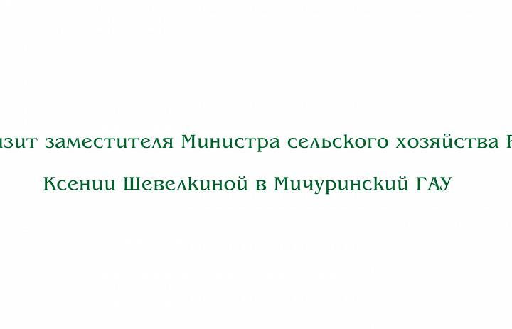 Видео. Визит заместителя Министра сельского хозяйства РФ Ксении Шевелкиной в Мичуринский ГАУ